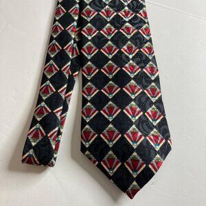 Christian‎ Dior Monsieur Geometric Tie Black Maroon Blue Made in USA